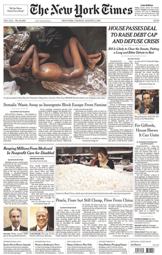New York time's Somalia Front Page